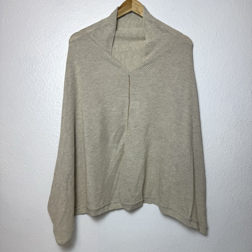 We Are Amma Knit Cocoon Nursing Cover Breastfeeding Poncho Neutral Tan Beige